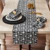 imageDII Halloween Party Tabletop Decor Reusable ampamp Machine Washable Cotton Fabric Napkin Set 20x20 Black Skull Damask 6 PieceSkulls Ghosts  Spider Webs