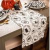 imageDII Halloween Party Tabletop Decor Reusable ampamp Machine Washable Cotton Fabric Napkin Set 20x20 Black Skull Damask 6 PieceSpooky Portraits