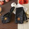 imageDII Halloween Party Tabletop Decor Reusable ampamp Machine Washable Cotton Fabric Napkin Set 20x20 Black Skull Damask 6 PieceSpooky Spider Web
