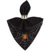 imageDII Halloween Party Tabletop Decor Reusable ampamp Machine Washable Cotton Fabric Napkin Set 20x20 Black Skull Damask 6 PieceSpooky Spider Web