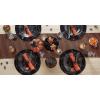 imageDII Halloween Party Tabletop Decor Reusable ampamp Machine Washable Cotton Fabric Napkin Set 20x20 Black Skull Damask 6 PieceSpooky Spider Web