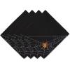 imageDII Halloween Party Tabletop Decor Reusable ampamp Machine Washable Cotton Fabric Napkin Set 20x20 Black Skull Damask 6 PieceSpooky Spider Web
