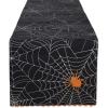 imageDII Halloween Party Tabletop Decor Reusable ampamp Machine Washable Cotton Fabric Napkin Set 20x20 Black Skull Damask 6 PieceSpooky Spider Web