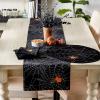 imageDII Halloween Party Tabletop Decor Reusable ampamp Machine Washable Cotton Fabric Napkin Set 20x20 Black Skull Damask 6 PieceSpooky Spider Web