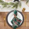 imageDII Holiday Kitchen and Table Dcor Christmas Cloth Square Napkin Set Dark Green Plaid 6 CountDark Green Plaid