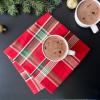imageDII Holiday Kitchen and Table Dcor Christmas Cloth Square Napkin Set Dark Green Plaid 6 CountTango Red Plaid