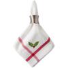 imageDII Holiday Kitchen and Table Dcor Christmas Cloth Square Napkin Set Dark Green Plaid 6 CountWhite With Red Border  Embroidered Holly Leaves