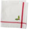imageDII Holiday Kitchen and Table Dcor Christmas Cloth Square Napkin Set Dark Green Plaid 6 CountWhite With Red Border  Embroidered Holly Leaves