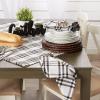 imageDII Home Sweet Farmhouse Plaid Tabletop Collection Placemat Set 13x19 French Stripe StoneBlack