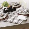 imageDII Home Sweet Farmhouse Plaid Tabletop Collection Placemat Set 13x19 French Stripe StoneBlack
