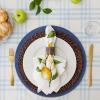 imageDII Home Sweet Farmhouse Plaid Tabletop Collection Placemat Set 13x19 French Stripe StoneLight Blue