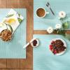 imageDII PVC Tabletop Collection Woven IndoorOutdoor Round Placemat Set 1375quot Nautical Blue 6 PieceAqua