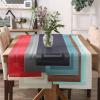 imageDII PVC Tabletop Collection Woven IndoorOutdoor Round Placemat Set 1375quot Nautical Blue 6 PieceAqua