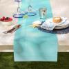 imageDII PVC Tabletop Collection Woven IndoorOutdoor Round Placemat Set 1375quot Nautical Blue 6 PieceAqua