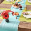 imageDII PVC Tabletop Collection Woven IndoorOutdoor Round Placemat Set 1375quot Nautical Blue 6 PieceAqua