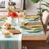imageDII PVC Tabletop Collection Woven IndoorOutdoor Round Placemat Set 1375quot Nautical Blue 6 PieceAqua