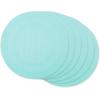imageDII PVC Tabletop Collection Woven IndoorOutdoor Round Placemat Set 1375quot Nautical Blue 6 PieceAqua