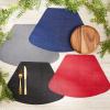imageDII PVC Tabletop Collection Woven IndoorOutdoor Round Placemat Set 1375quot Nautical Blue 6 PieceBlack
