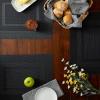 imageDII PVC Tabletop Collection Woven IndoorOutdoor Round Placemat Set 1375quot Nautical Blue 6 PieceBlack