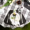 imageDII PVC Tabletop Collection Woven IndoorOutdoor Round Placemat Set 1375quot Nautical Blue 6 PieceBlack