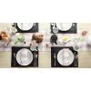 imageDII PVC Tabletop Collection Woven IndoorOutdoor Round Placemat Set 1375quot Nautical Blue 6 PieceBlack
