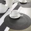 imageDII PVC Tabletop Collection Woven IndoorOutdoor Round Placemat Set 1375quot Nautical Blue 6 PieceBlack