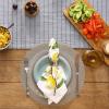 imageDII PVC Tabletop Collection Woven IndoorOutdoor Round Placemat Set 1375quot Nautical Blue 6 PieceChampagne