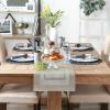 imageDII PVC Tabletop Collection Woven IndoorOutdoor Round Placemat Set 1375quot Nautical Blue 6 PieceChampagne