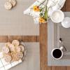 imageDII PVC Tabletop Collection Woven IndoorOutdoor Round Placemat Set 1375quot Nautical Blue 6 PieceChampagne