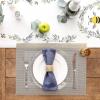 imageDII PVC Tabletop Collection Woven IndoorOutdoor Round Placemat Set 1375quot Nautical Blue 6 PieceChampagne