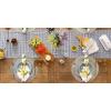 imageDII PVC Tabletop Collection Woven IndoorOutdoor Round Placemat Set 1375quot Nautical Blue 6 PieceChampagne