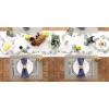 imageDII PVC Tabletop Collection Woven IndoorOutdoor Round Placemat Set 1375quot Nautical Blue 6 PieceChampagne