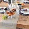 imageDII PVC Tabletop Collection Woven IndoorOutdoor Round Placemat Set 1375quot Nautical Blue 6 PieceChampagne