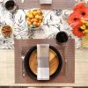 imageDII PVC Tabletop Collection Woven IndoorOutdoor Round Placemat Set 1375quot Nautical Blue 6 PieceCinnamon