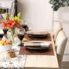 imageDII PVC Tabletop Collection Woven IndoorOutdoor Round Placemat Set 1375quot Nautical Blue 6 PieceCinnamon