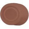 imageDII PVC Tabletop Collection Woven IndoorOutdoor Round Placemat Set 1375quot Nautical Blue 6 PieceCinnamon