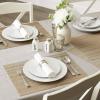 imageDII PVC Tabletop Collection Woven IndoorOutdoor Round Placemat Set 1375quot Nautical Blue 6 PieceGold
