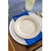 imageDII PVC Tabletop Collection Woven IndoorOutdoor Round Placemat Set 1375quot Nautical Blue 6 PieceGray