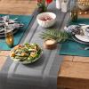 imageDII PVC Tabletop Collection Woven IndoorOutdoor Round Placemat Set 1375quot Nautical Blue 6 PieceGray