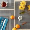 imageDII PVC Tabletop Collection Woven IndoorOutdoor Round Placemat Set 1375quot Nautical Blue 6 PieceGray
