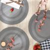 imageDII PVC Tabletop Collection Woven IndoorOutdoor Round Placemat Set 1375quot Nautical Blue 6 PieceGray