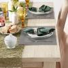 imageDII PVC Tabletop Collection Woven IndoorOutdoor Round Placemat Set 1375quot Nautical Blue 6 PieceGray