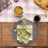 imageDII PVC Tabletop Collection Woven IndoorOutdoor Round Placemat Set 1375quot Nautical Blue 6 PieceGray