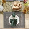 imageDII PVC Tabletop Collection Woven IndoorOutdoor Round Placemat Set 1375quot Nautical Blue 6 PieceGray