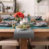 imageDII PVC Tabletop Collection Woven IndoorOutdoor Round Placemat Set 1375quot Nautical Blue 6 PieceGray