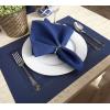 imageDII PVC Tabletop Collection Woven IndoorOutdoor Round Placemat Set 1375quot Nautical Blue 6 PieceNautical Blue