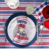 imageDII PVC Tabletop Collection Woven IndoorOutdoor Round Placemat Set 1375quot Nautical Blue 6 PieceNautical Blue