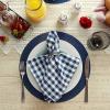 imageDII PVC Tabletop Collection Woven IndoorOutdoor Round Placemat Set 1375quot Nautical Blue 6 PieceNautical Blue