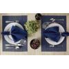 imageDII PVC Tabletop Collection Woven IndoorOutdoor Round Placemat Set 1375quot Nautical Blue 6 PieceNautical Blue