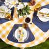 imageDII PVC Tabletop Collection Woven IndoorOutdoor Round Placemat Set 1375quot Nautical Blue 6 PieceNautical Blue